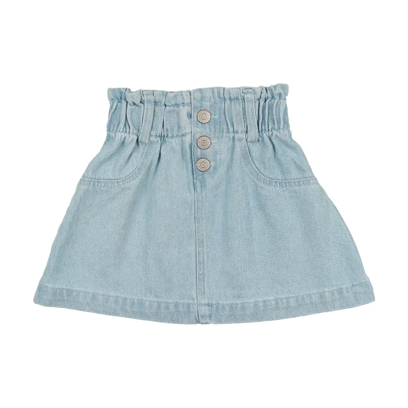 women's cotton skirtsLil Legs Denim Paperbag Skirt - Light Wash