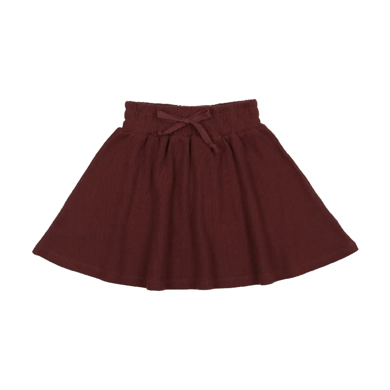 women's button-down skirtsLil Legs Ribbed Fashion Skirt - Burgundy