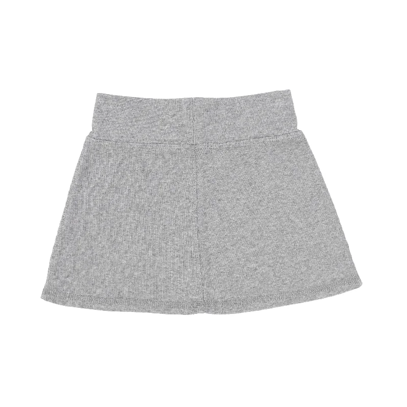 women's travel-friendly cocktail skirtsLil Legs Ribbed Skirt - Light Heather Grey