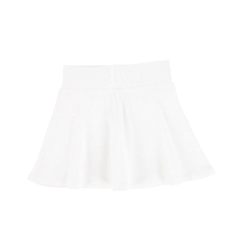 women's retro denim skirtsLil Legs Ribbed Skirt - Pure White