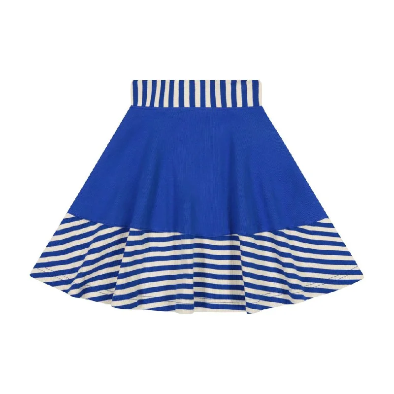 women's classic chiffon skirtsTeela Rib Stripe Girl's Skirt - Sailor