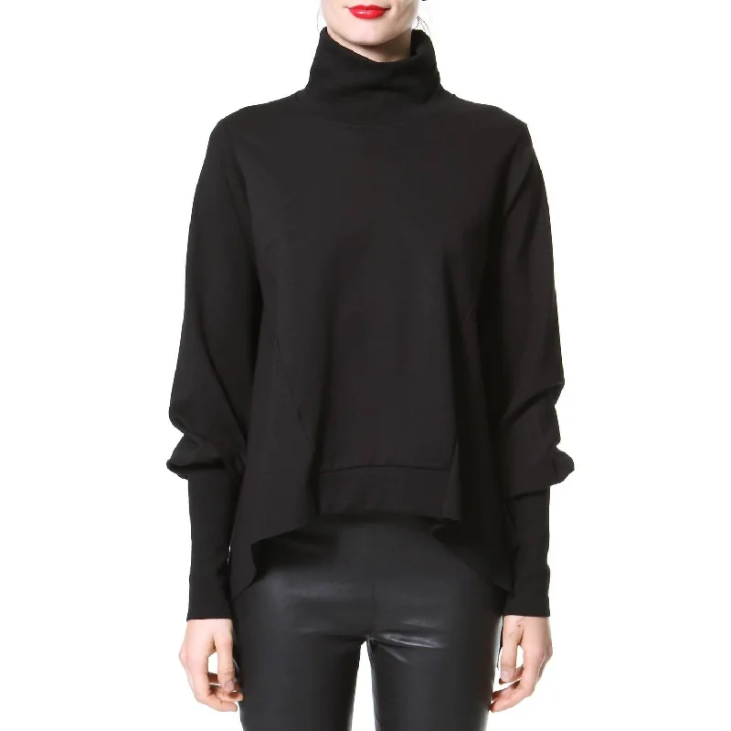 Vintage SweatersDolman Sleeve Knit Top In Black