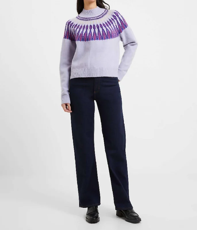 Colorful Casual SweatersJolee Cotton Fairisle In Cosmic Sky