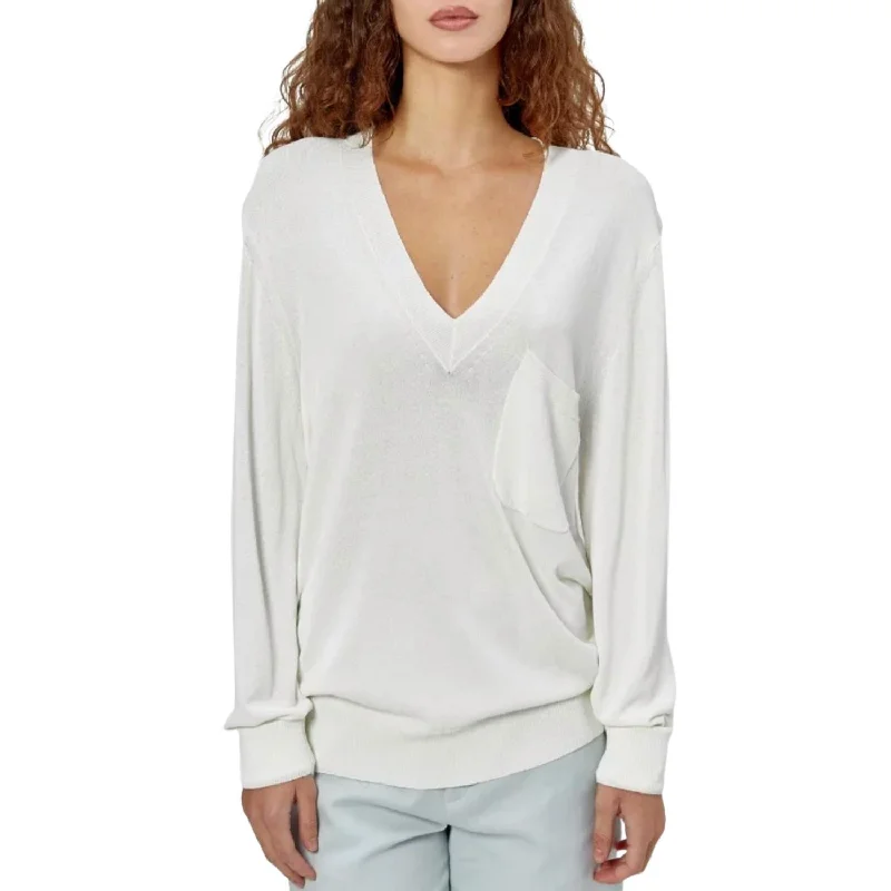 Casual SweatersMarrim V Neck Sweater In Nature White