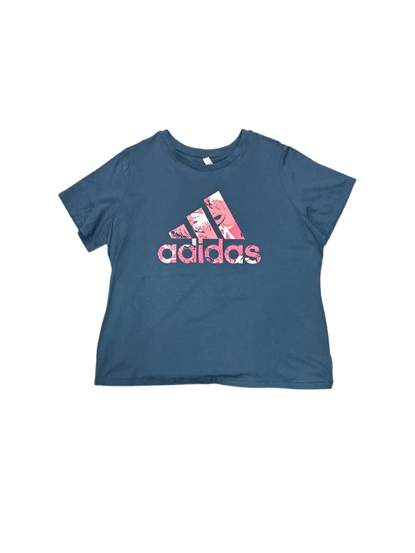 women's tops for those who want to wear pieces that are both comfortable and stylishTop Short Sleeve By Adidas In Navy, Size: 3x