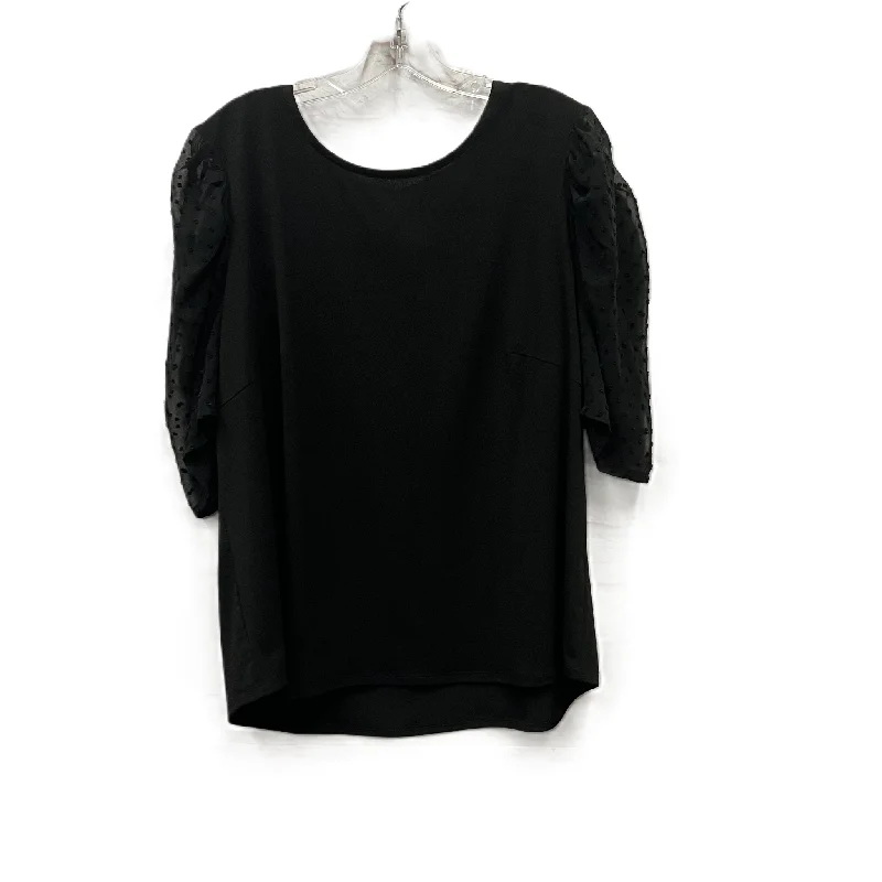 women's tops for those who want to create outfits that are both trendy and timelessTop Short Sleeve By Adrianna Papell In Black, Size: 1x