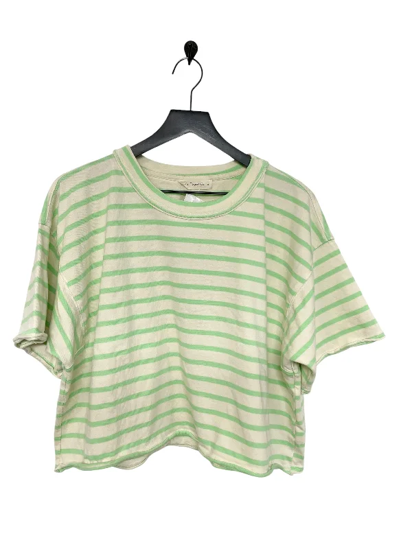 women's tops that offer a perfect blend of style, comfort, and affordabilityTop Short Sleeve By By Together In Green & Tan, Size: M