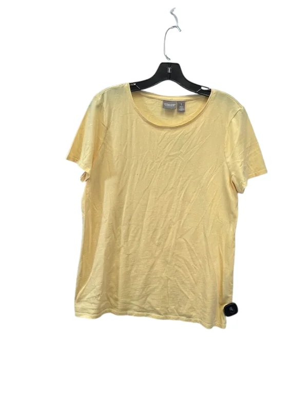 women's tops for those who want to stay warm and stylish during colder weatherTop Short Sleeve By Chicos In Yellow, Size: M