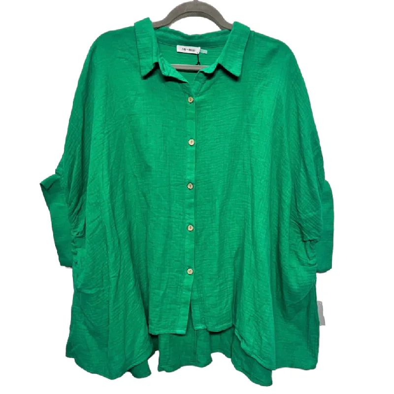 women's tops for those who want to stay cool and chic during warmer weatherTop Short Sleeve By Cmc In Green, Size: L