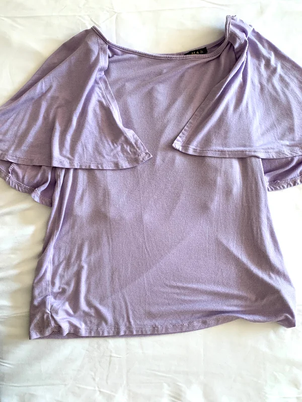 women's tops for those who love to experiment with fashionTop Short Sleeve By Cmf In Purple, Size: M