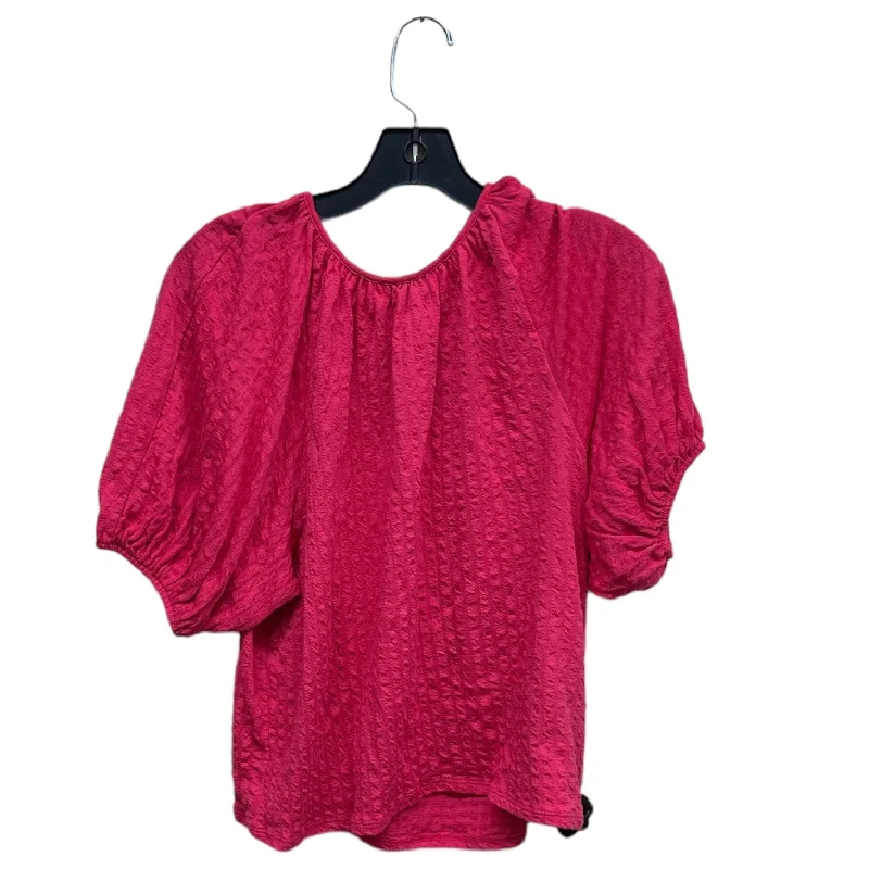 women's tops for those who want to elevate their everyday wear with chic and elegant piecesTop Short Sleeve By H&m In Pink, Size: M