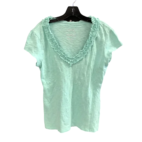 elegant women's topsTop Short Sleeve By Inc In Teal, Size: Xl