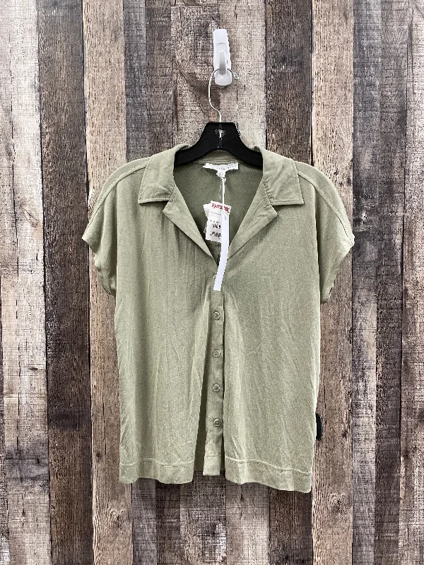 women's tops with asymmetrical designsTop Short Sleeve By Jane And Delancey In Green, Size: Xs