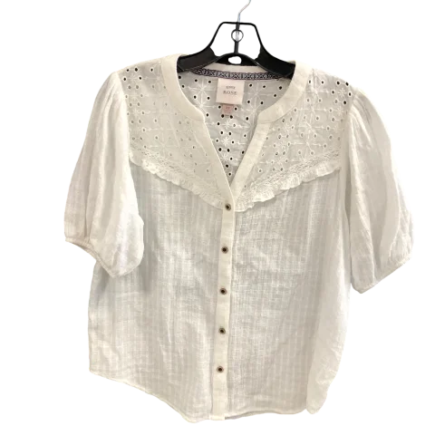 women's tops for those who want to add a bit of flair and personality to their looksTop Short Sleeve By Knox Rose In White, Size: Xs