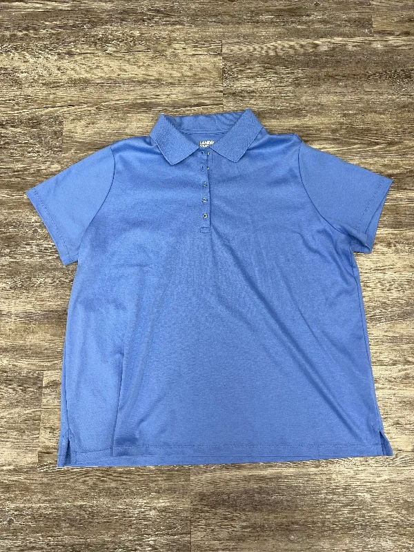 women's tops for those who want to stay updated with the latest fashion trendsTop Short Sleeve By Lands End In Blue, Size: 1x