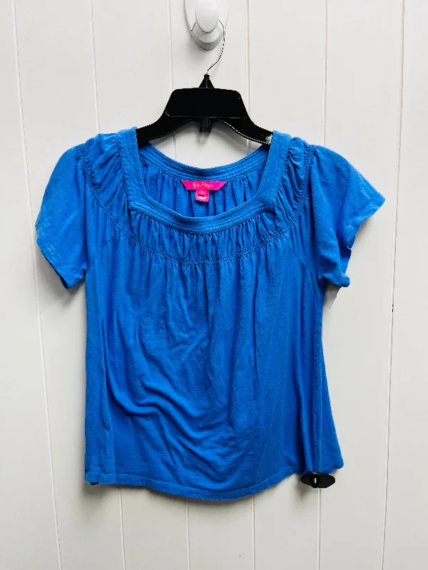 women's tops for picnics in the parkTop Short Sleeve By Lilly Pulitzer In Blue, Size: S