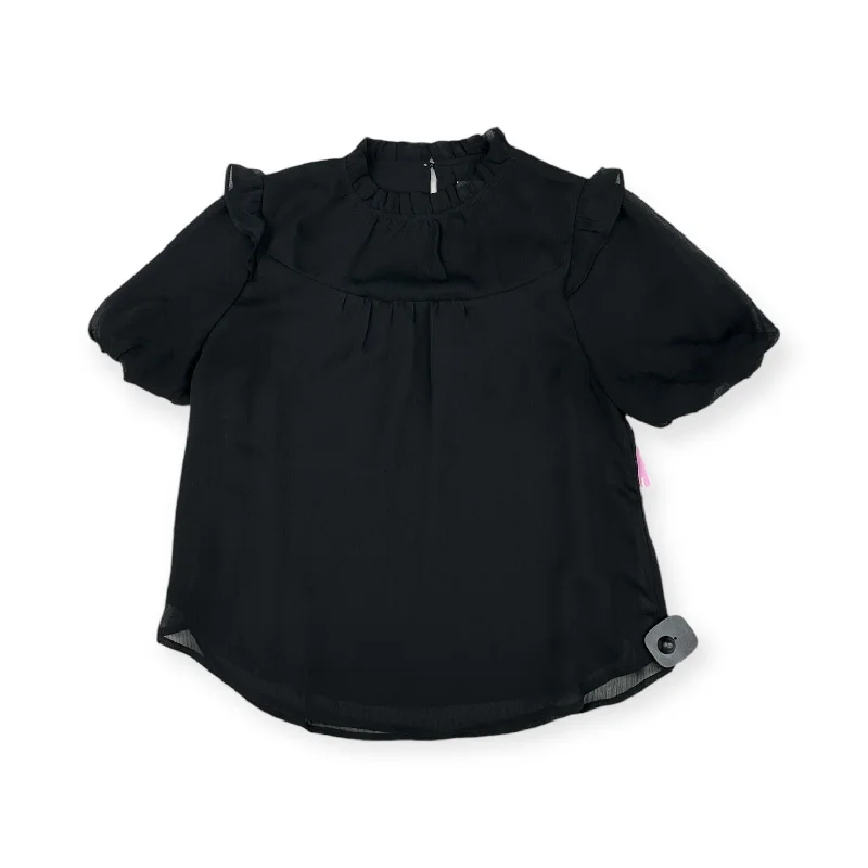 women's tops with unique designsTop Short Sleeve By Loft In Black, Size: S