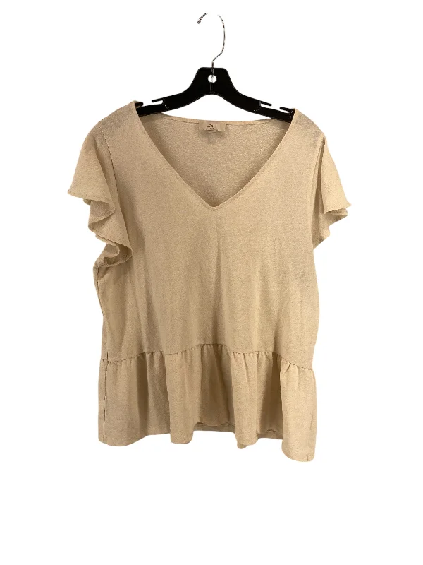 women's tops for those who prefer classic over trendy stylesTop Short Sleeve By Loft In Cream, Size: Xl