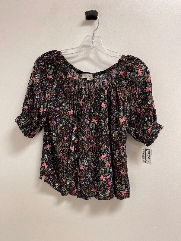 women's tops for boho-chic stylesTop Short Sleeve By Loft In Floral Print, Size: S