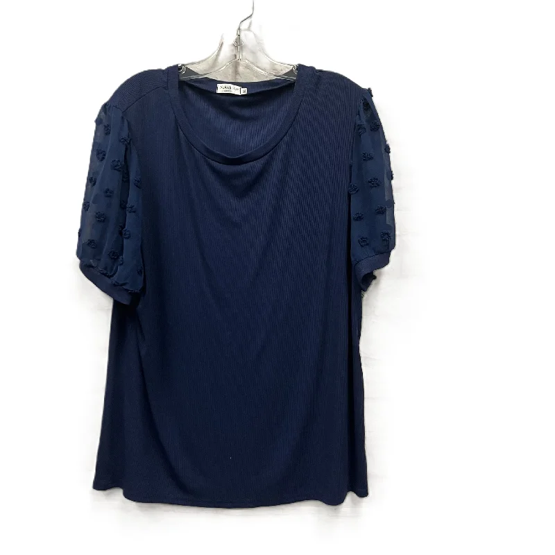 women's tops for those who want to wear versatile pieces that can be dressed up or downTop Short Sleeve By Newchoice In Blue, Size: 2x