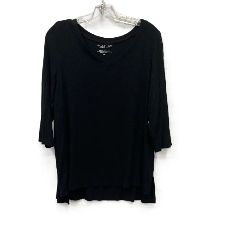 women's tops for minimalist aestheticsTop Short Sleeve By Rachel Zoe In Black, Size: 1x