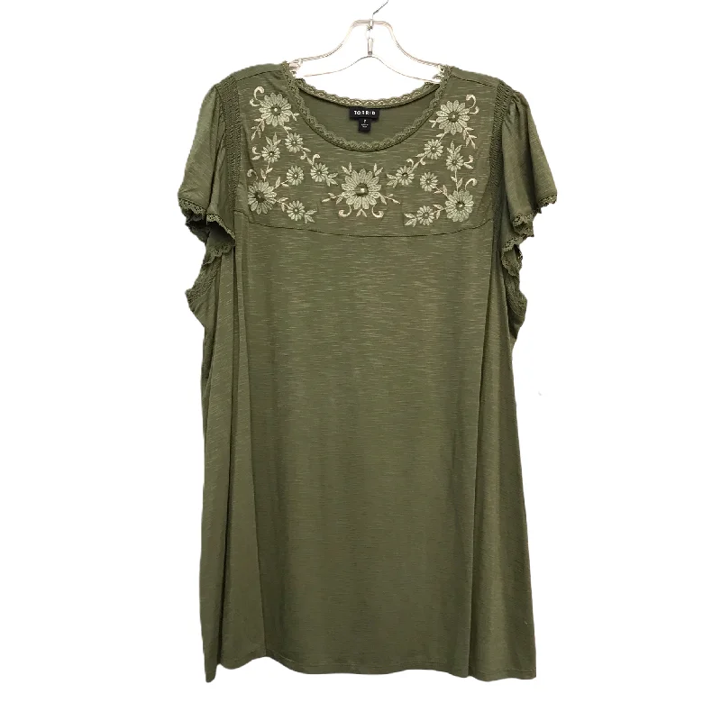 women's tops for those who want to make a fashion statementTop Short Sleeve By Torrid In Green, Size: 2x