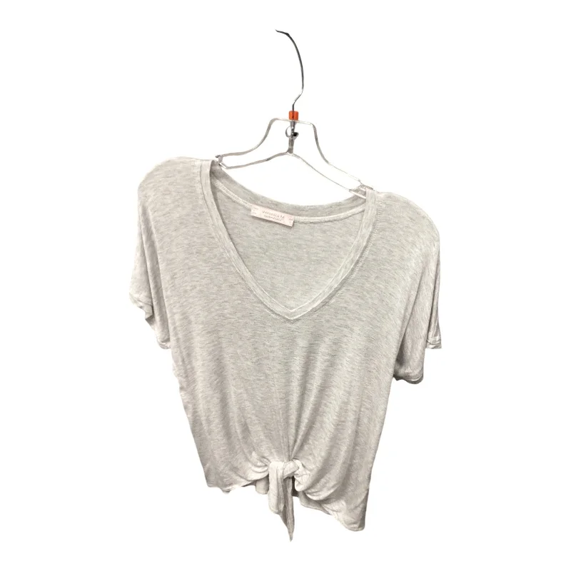 women's tops with sheer overlaysTop Short Sleeve By Veronica M In Grey, Size: S