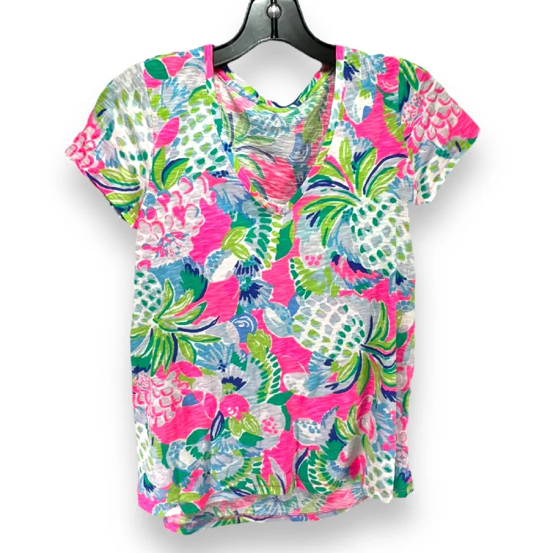 women's tops with unique designsEtta V-Neck Top Designer By Lilly Pulitzer In Multi Tropical Beachy, Size: XS