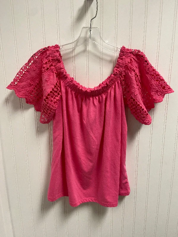 cozy women's tops for fall and winterTop Short Sleeve Designer By Lilly Pulitzer In Pink, Size: M