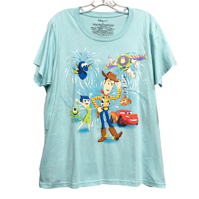 three-quarter sleeve women's topsTop Ss By Disney Store In Blue, Size:2X